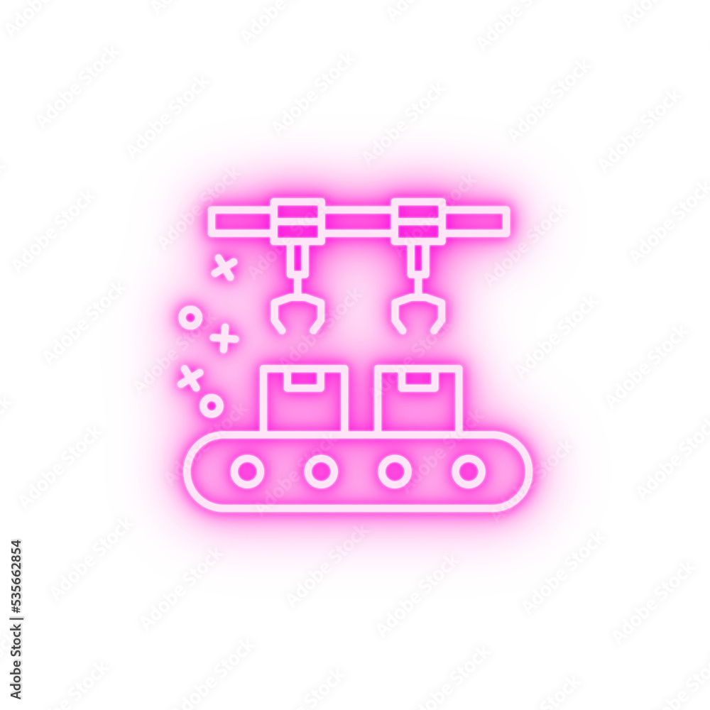 Packing box pack neon icon Packing box pack neon icon