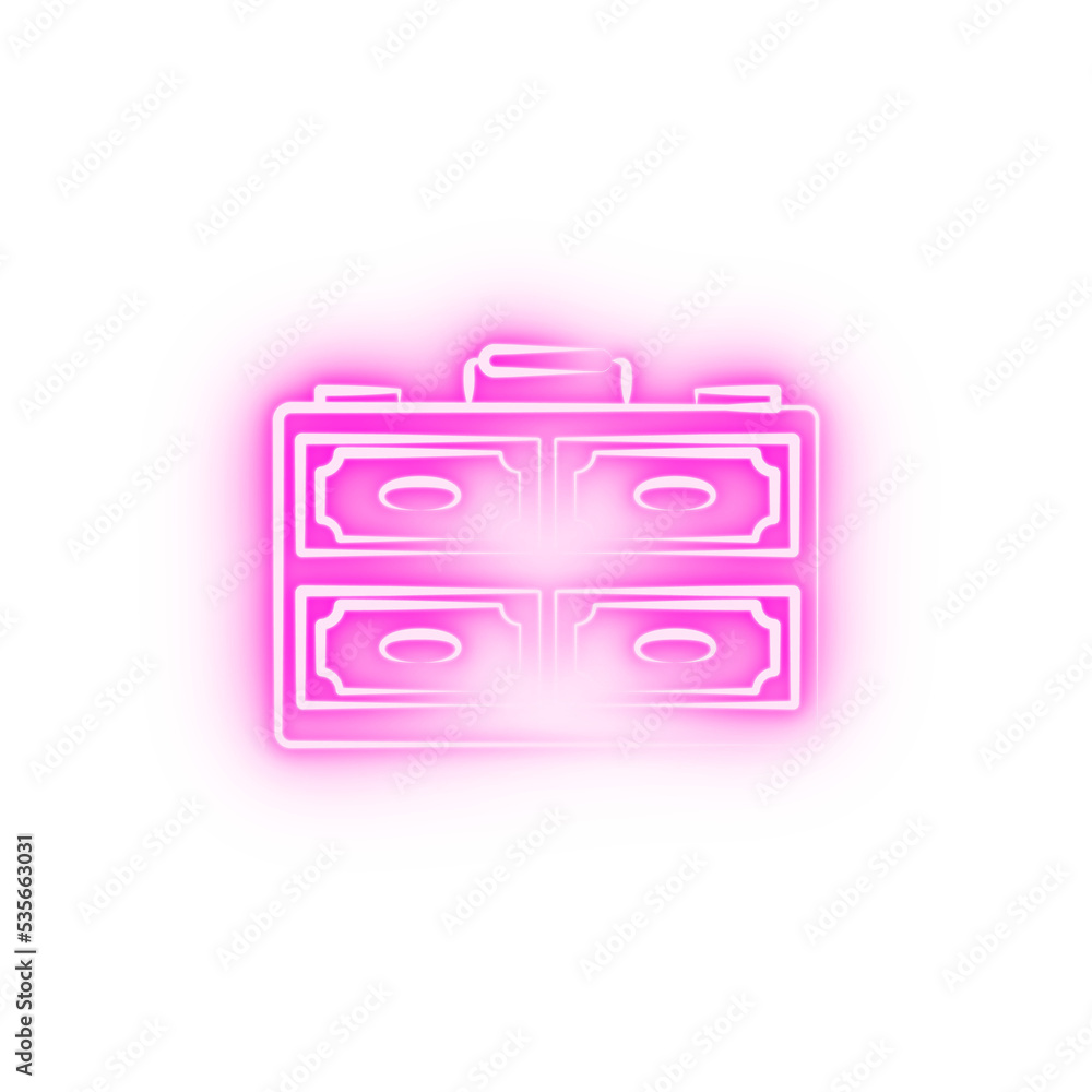 money case gang criminal neon icon money case gang criminal neon icon