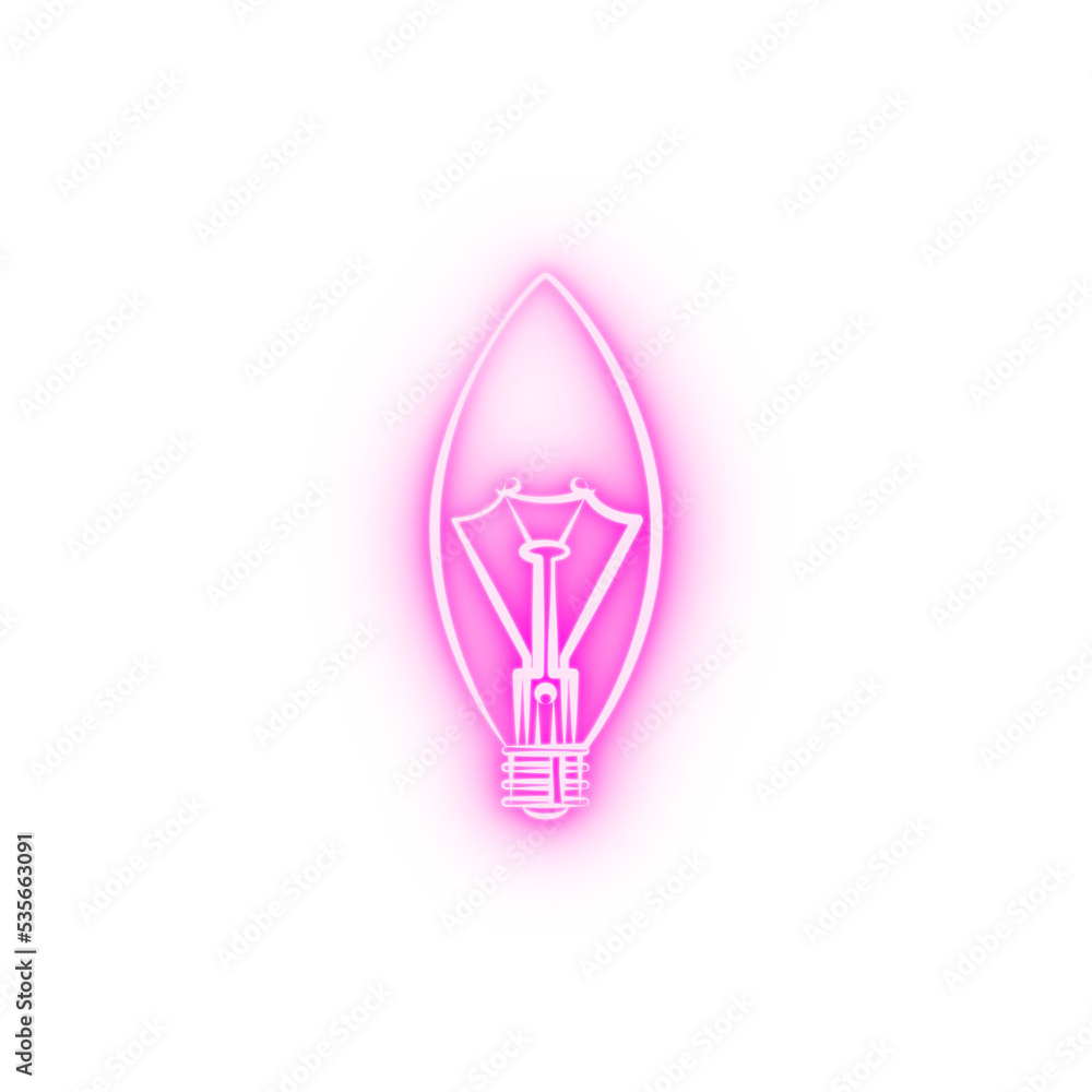 Light bulb neon icon Light bulb neon icon