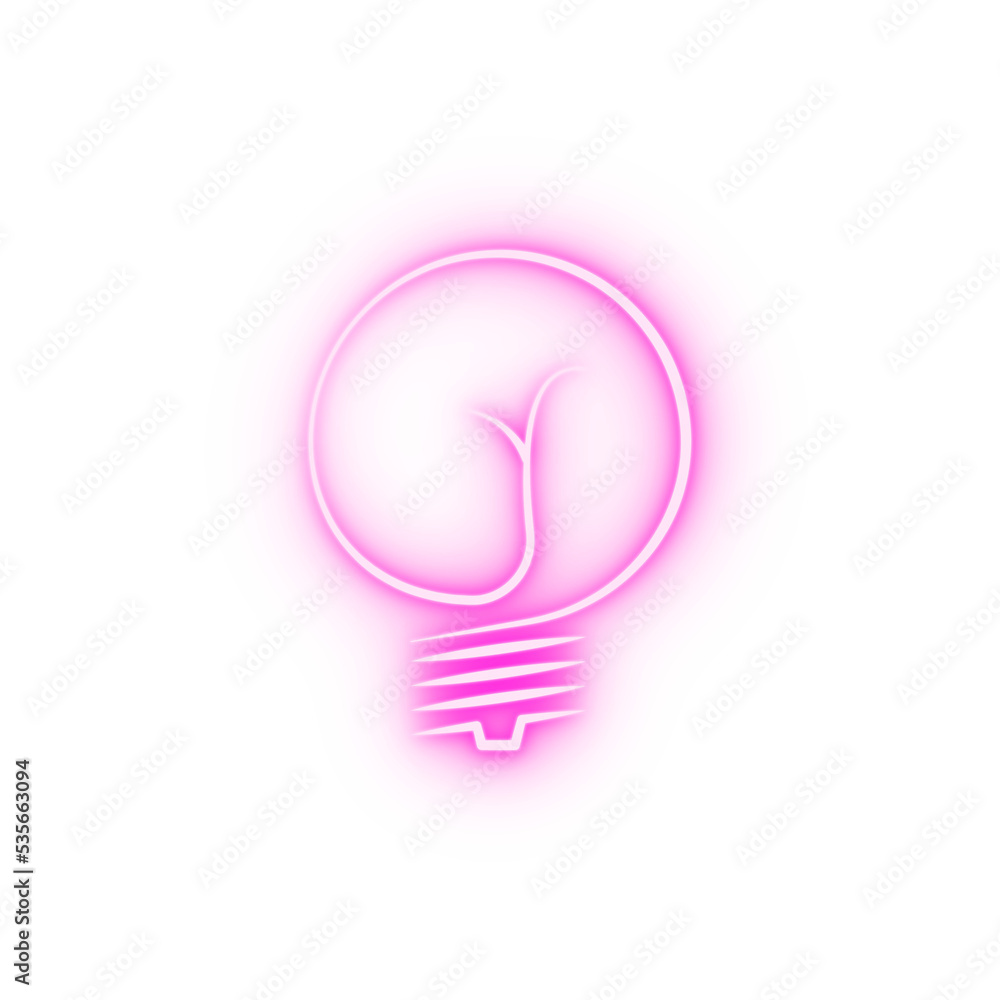 Light bulb neon icon Light bulb neon icon