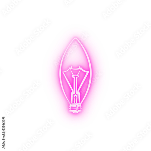 Light bulb neon icon