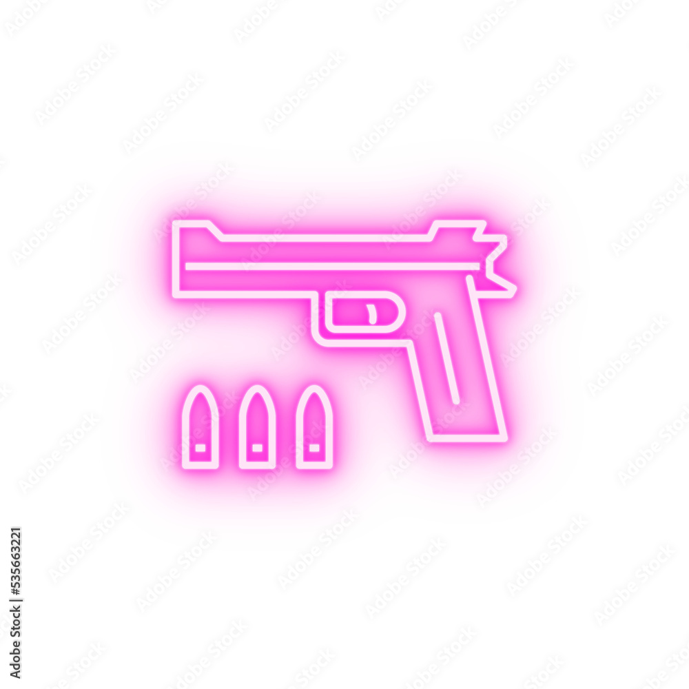 Gun neon icon Gun neon icon