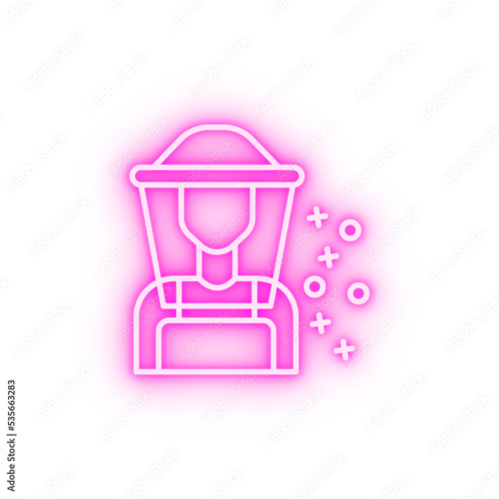 Beekeeper jobs man neon icon Beekeeper jobs man neon icon