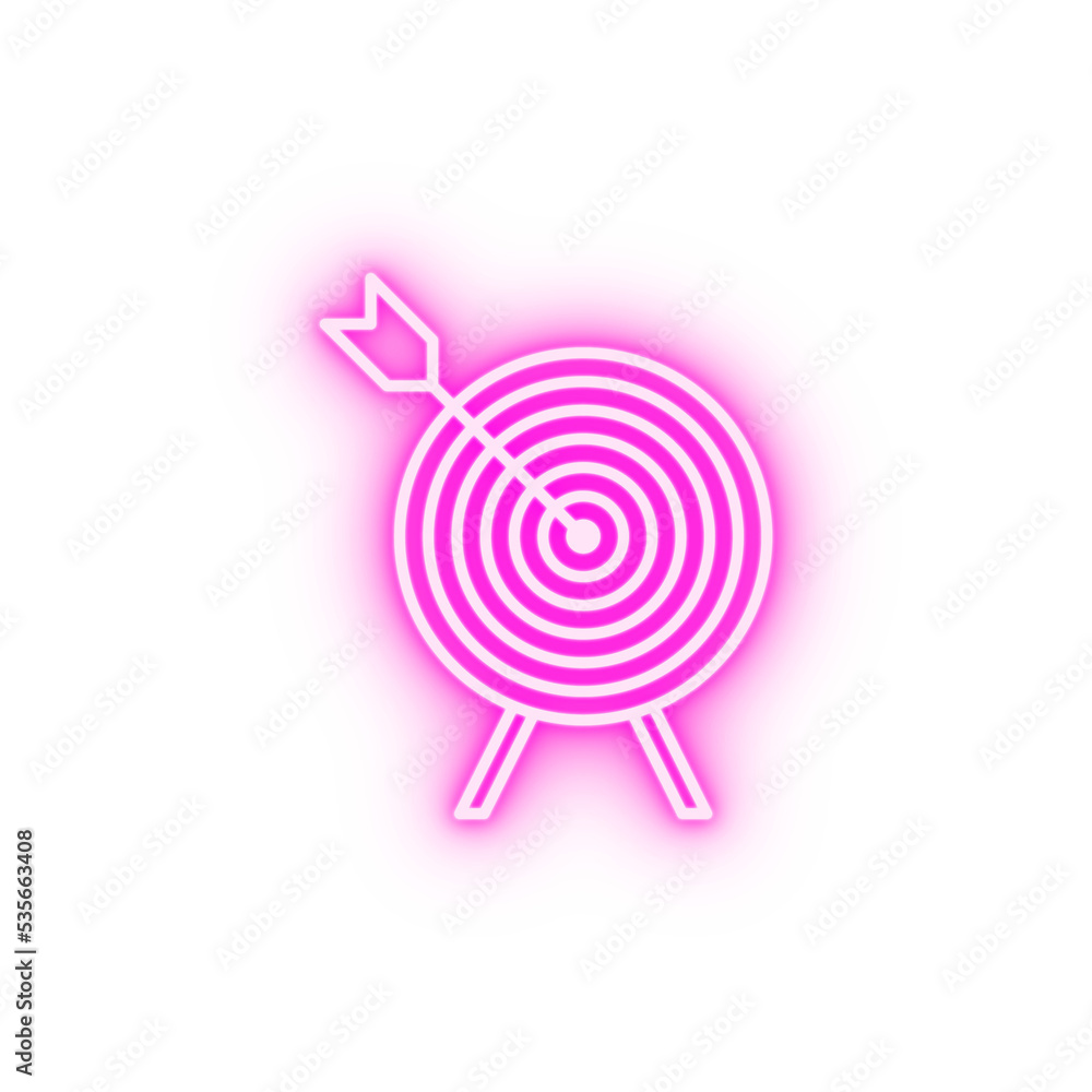 Job resume target 2 colored line neon icon Job resume target 2 colored line neon icon