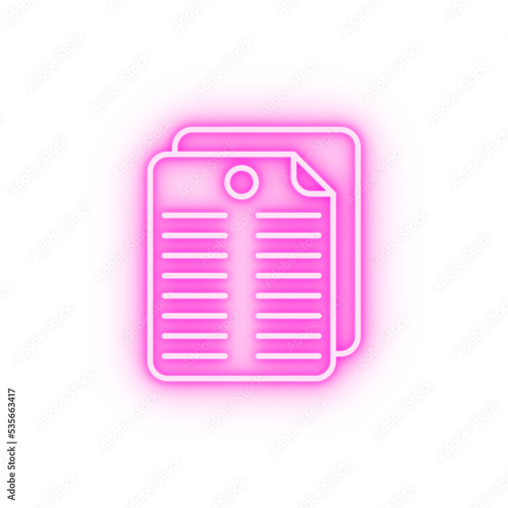 Job resume newspaper 2 colored line neon icon Job resume newspaper 2 colored line neon icon