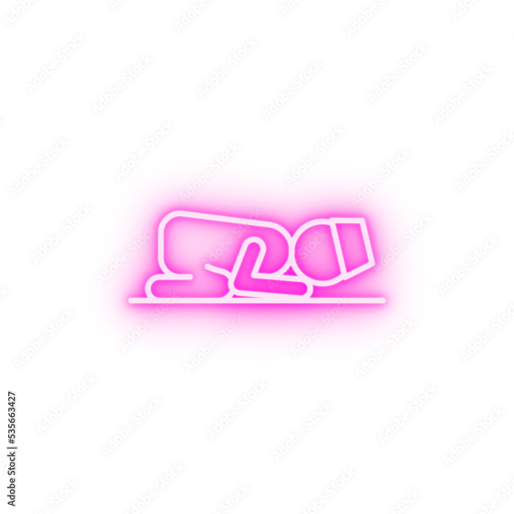 Islam sujud posture 2 colored line neon icon Islam sujud posture 2 colored line neon icon