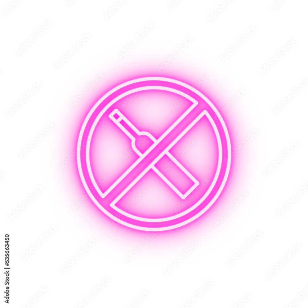 Islam no drinking 2 colored line neon icon Islam no drinking 2 colored line neon icon