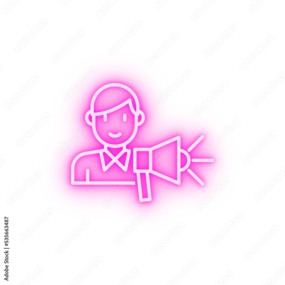 Announcement neon icon Announcement neon icon