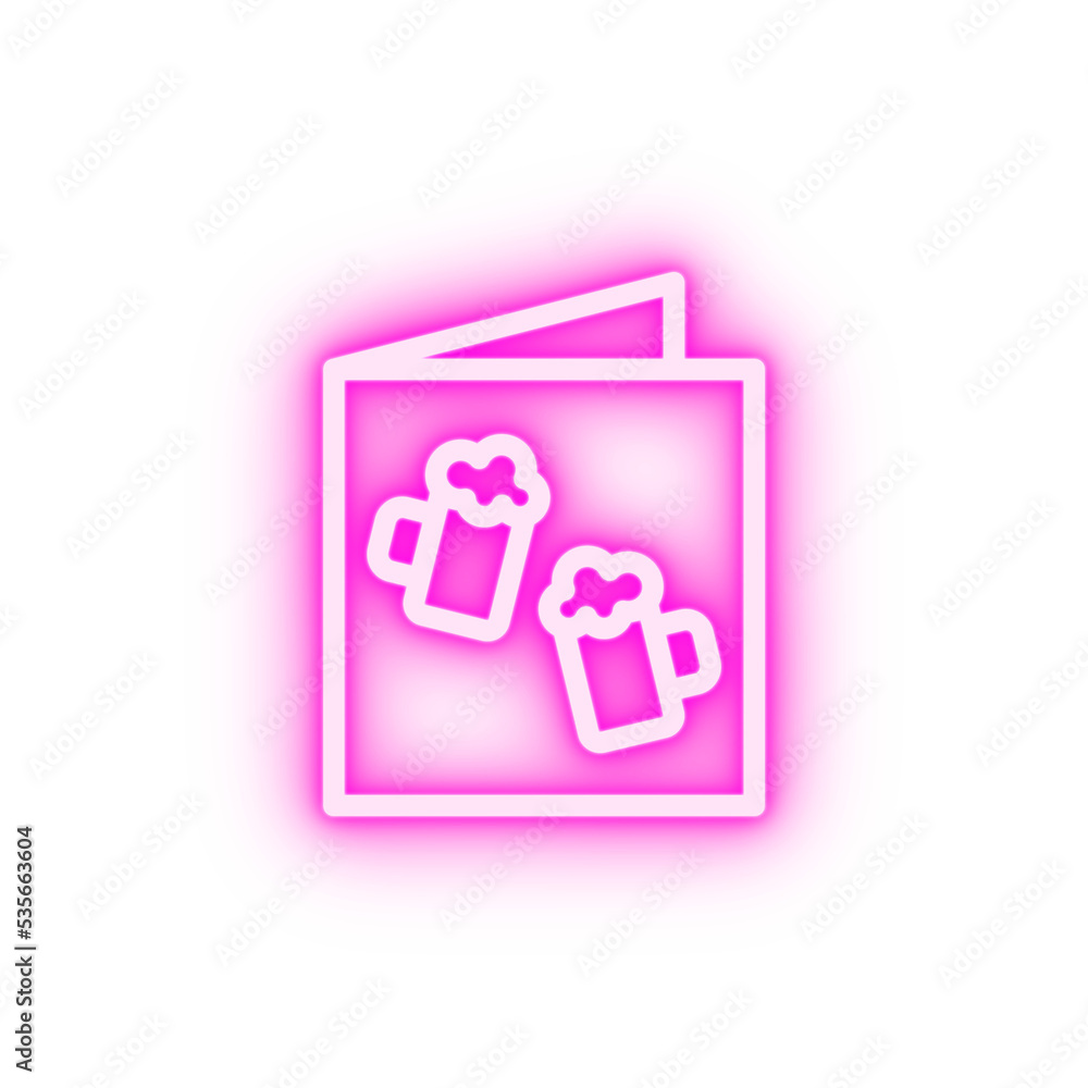 Menu beer pub neon icon Menu beer pub neon icon