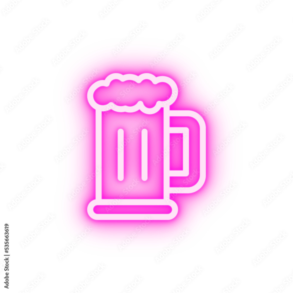 Beer stein neon icon