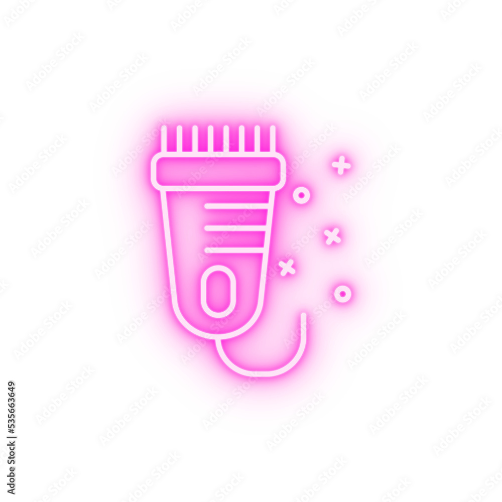 Electric razor shaver grooming neon icon Electric razor shaver grooming neon icon