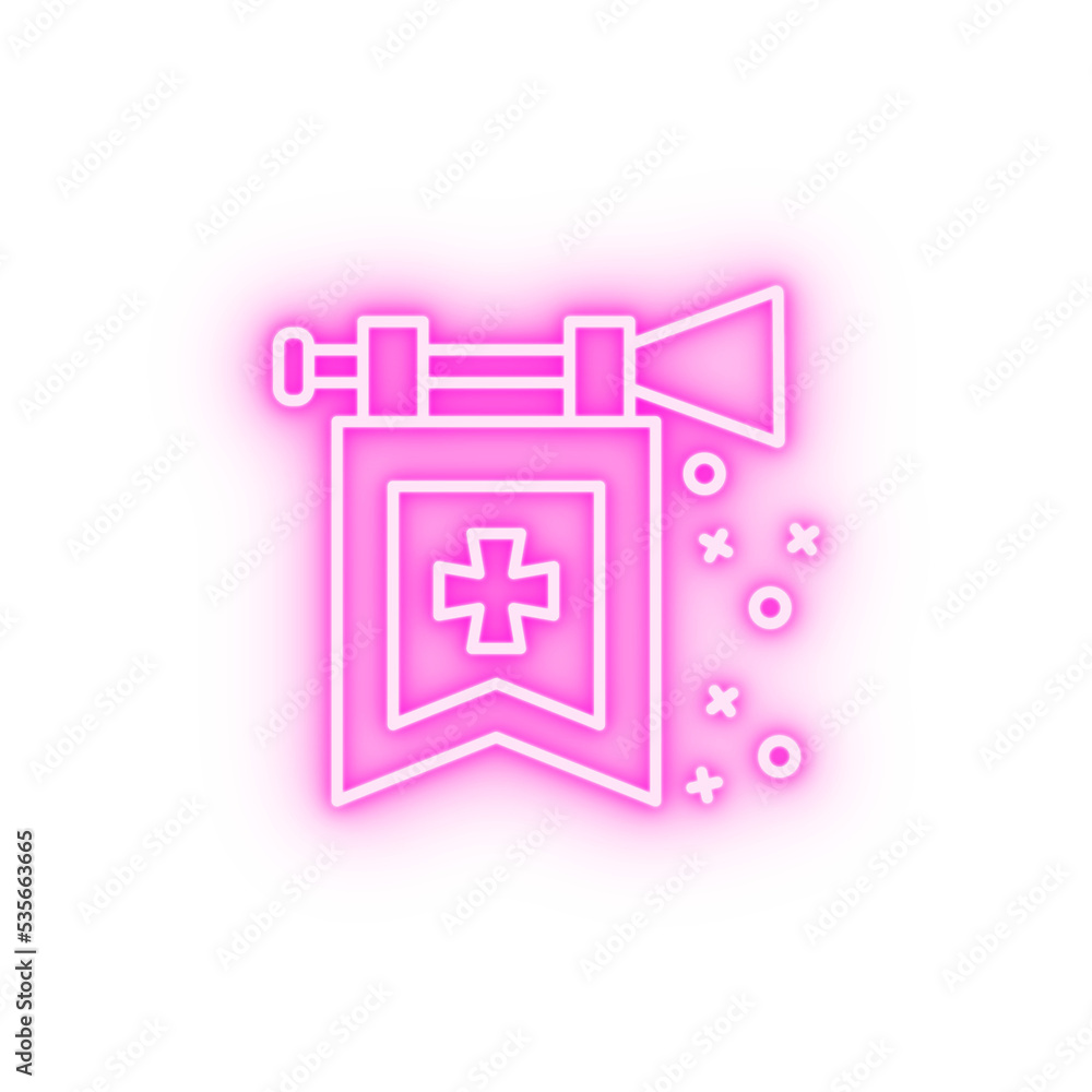 Trumpet music old instrument neon icon