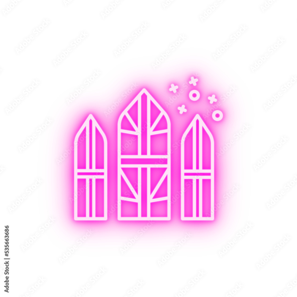 Stained glass window cultures neon icon