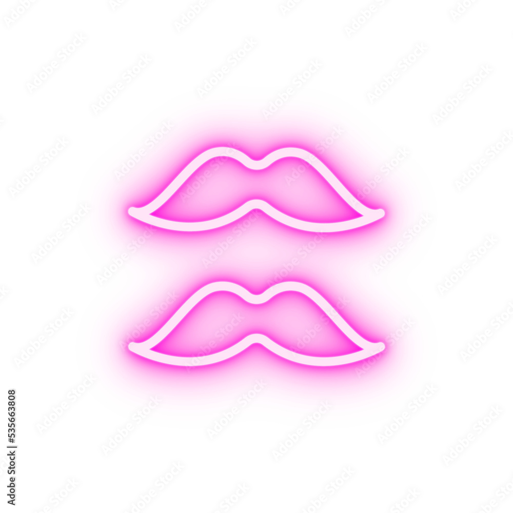 Mustache neon icon Mustache neon icon