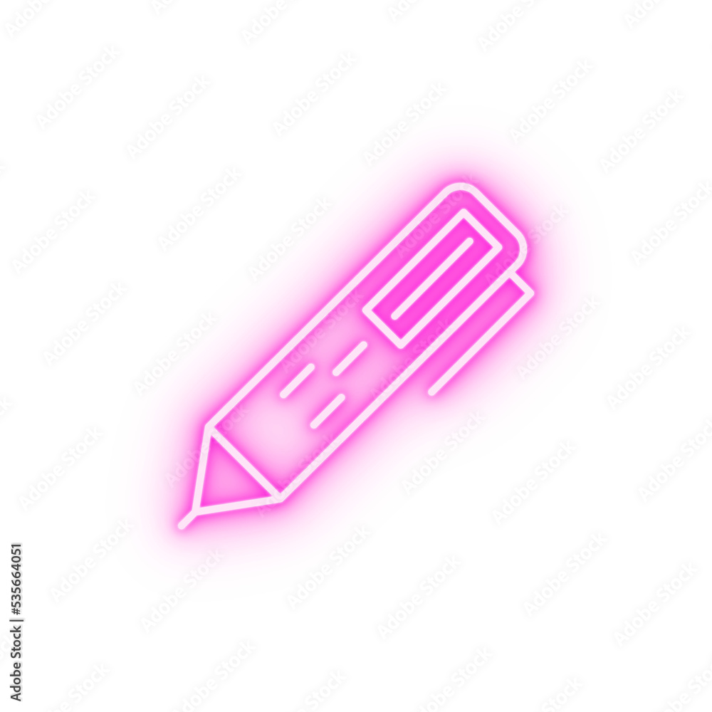 Gadget smart pen neon icon Gadget smart pen neon icon