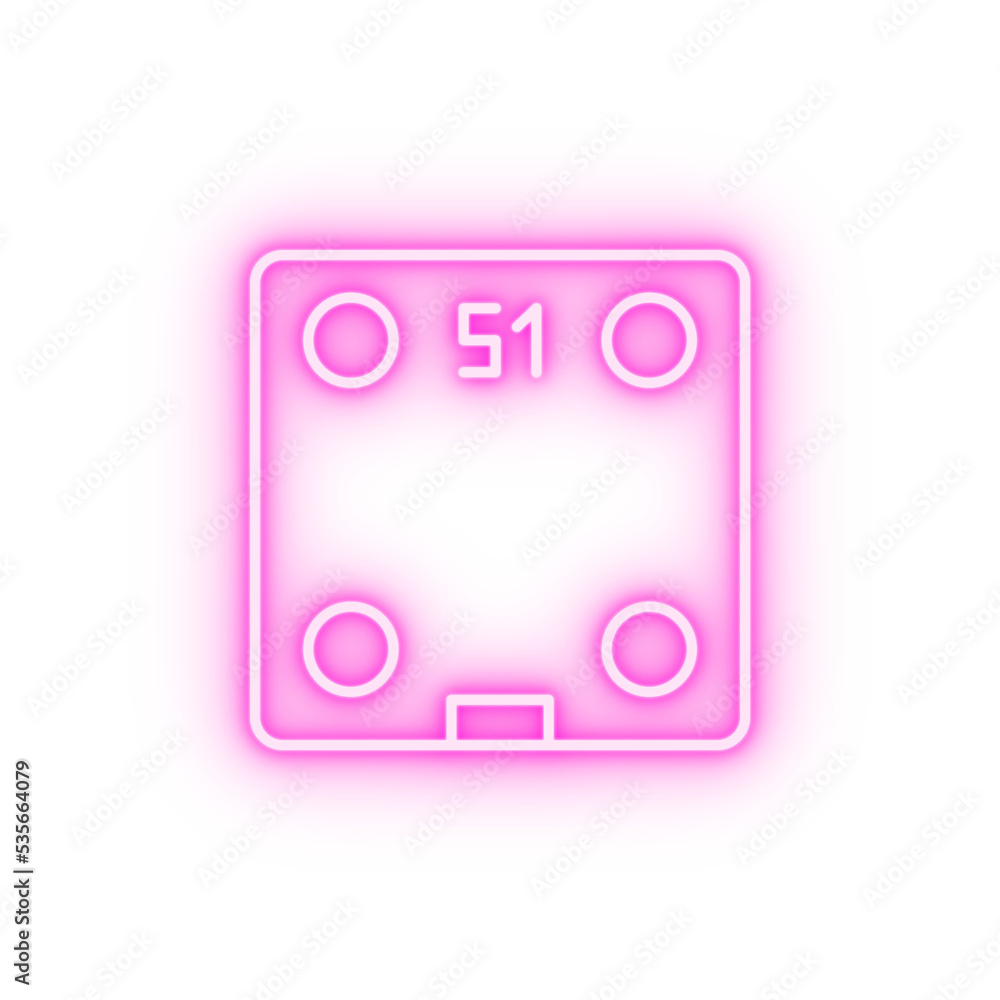 Bathroom scale gadget neon icon Bathroom scale gadget neon icon