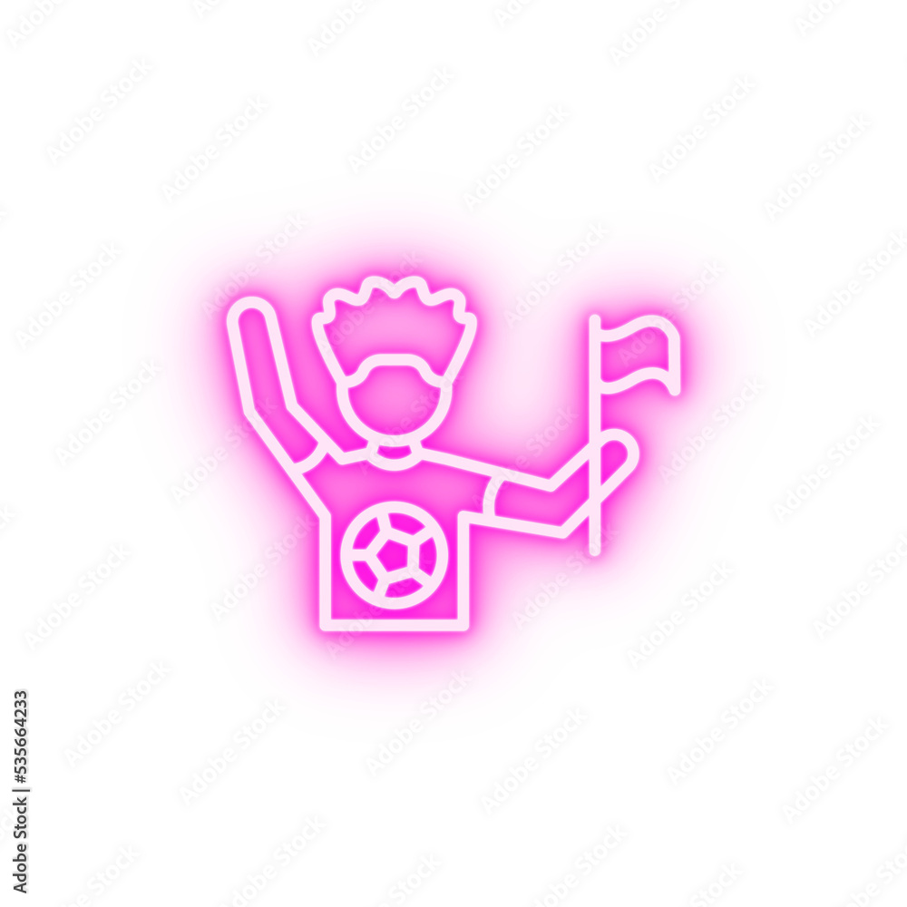 Fans football neon icon