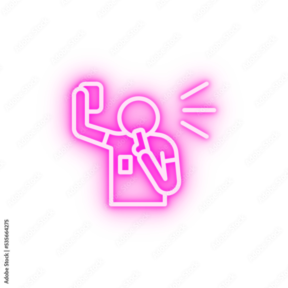 Referee football neon icon Referee football neon icon