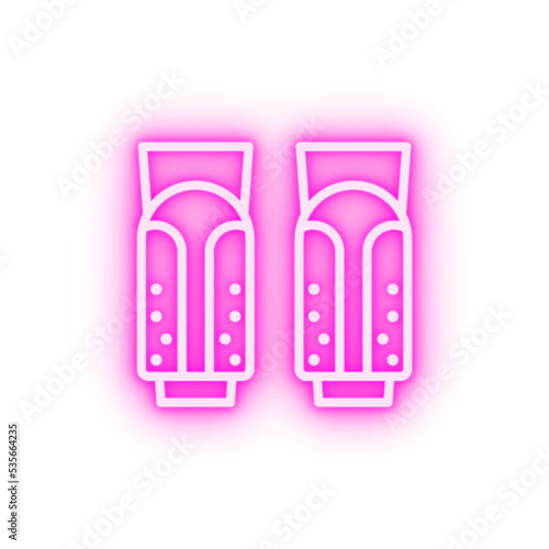 Shin pad football neon icon