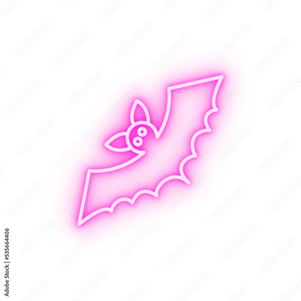 Bat magic neon icon Bat magic neon icon