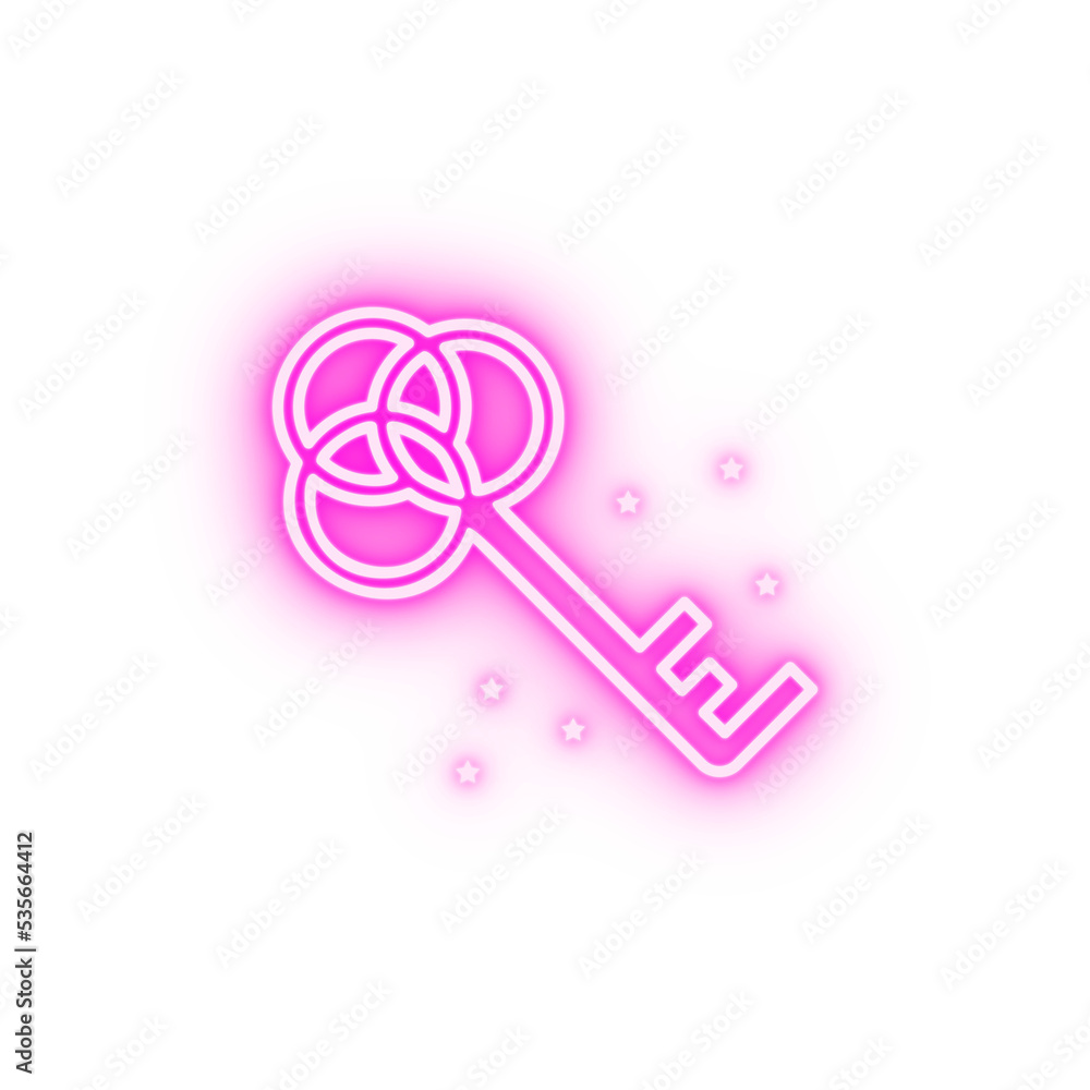 Key fairy tale neon icon Key fairy tale neon icon