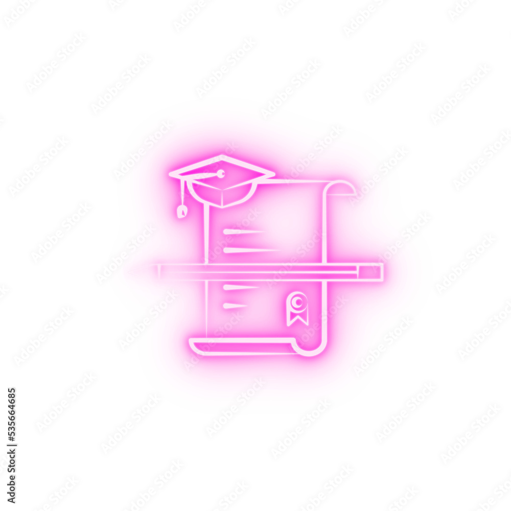 certificate 2 colored line neon icon certificate 2 colored line neon icon