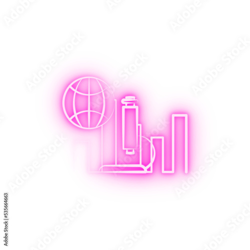 science research 2 colored line neon icon