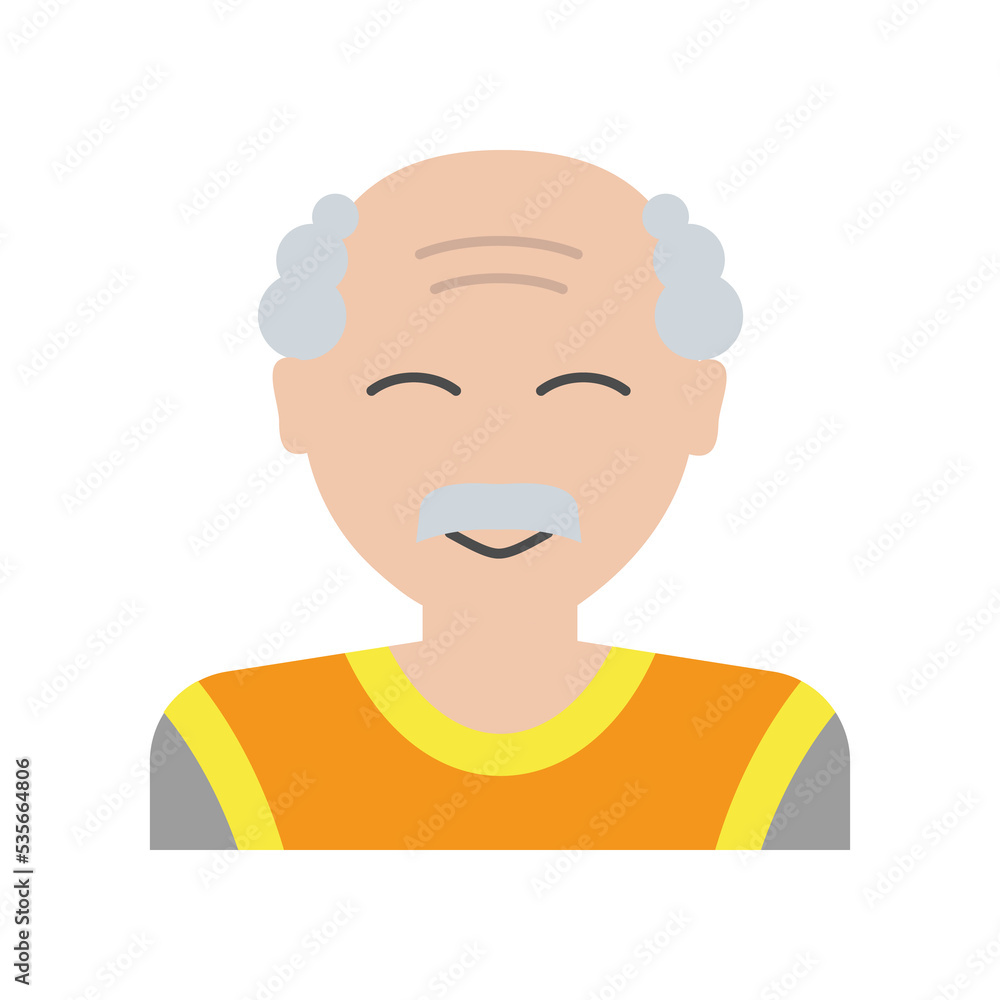 Grandfather, old colored icon. Simple colored element illustration. Grandfather, old concept symbol design from family set. Can be used for web and mobile