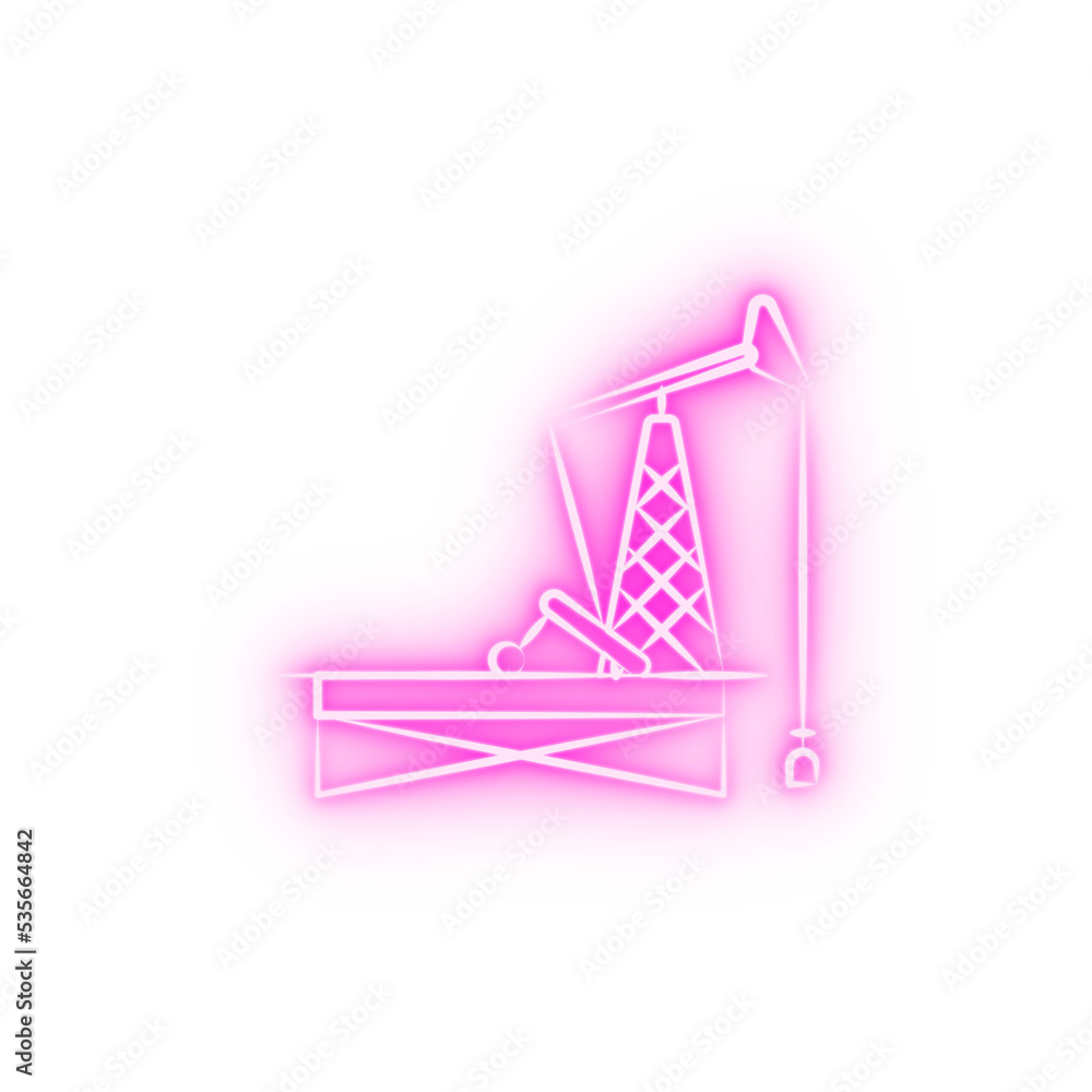 oil derrik neon icon