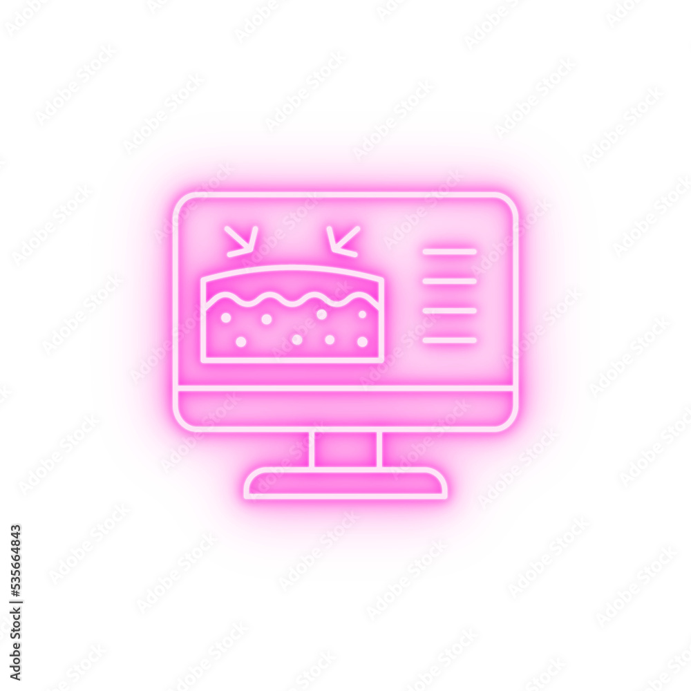 Monitor skin neon icon