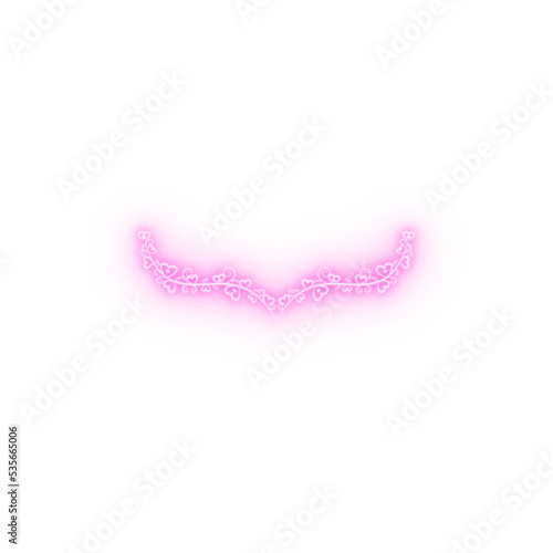 Decorative floral Ornament for text on white background neon icon