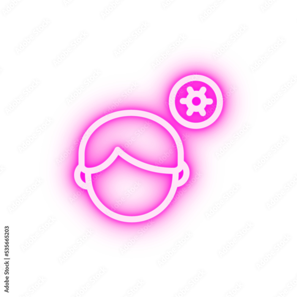 Man coronavirus neon icon Man coronavirus neon icon