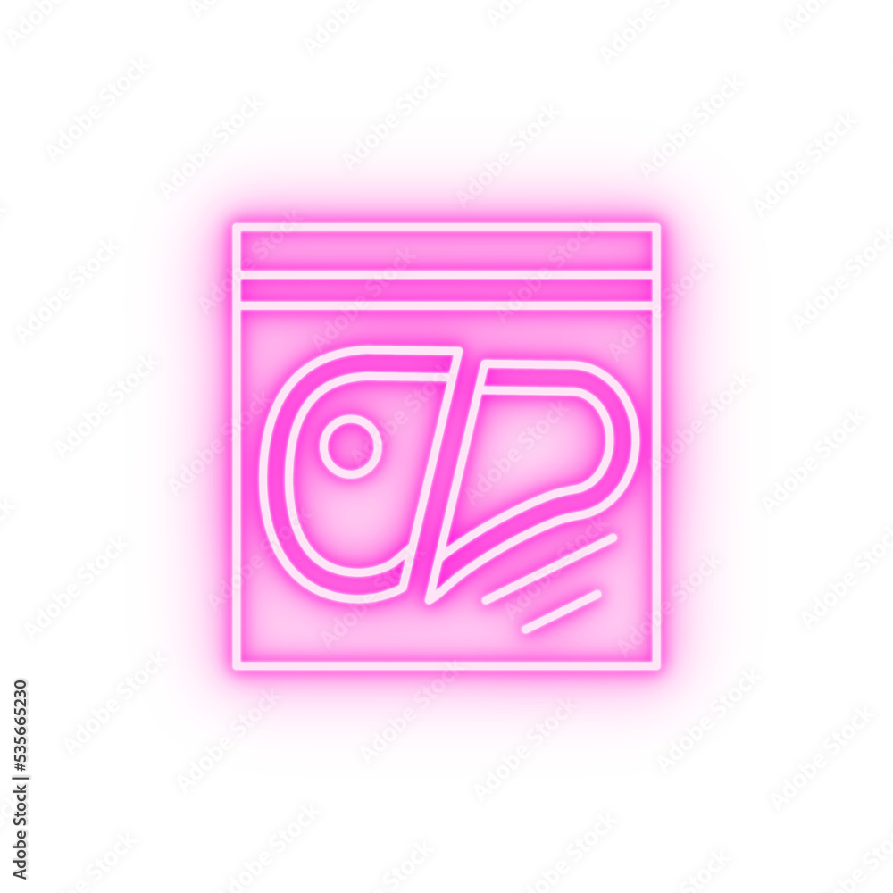 Packet meat neon icon