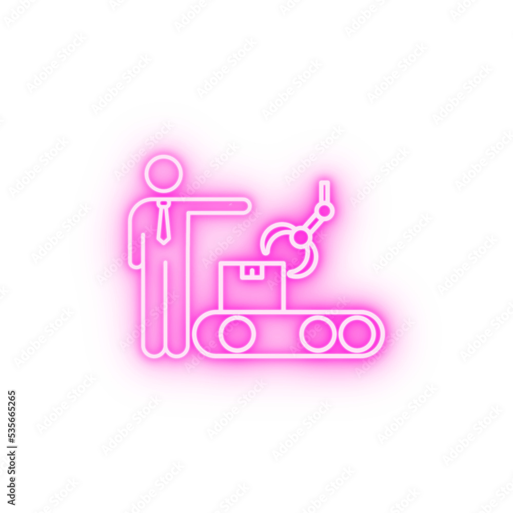 Production concept growth man neon icon