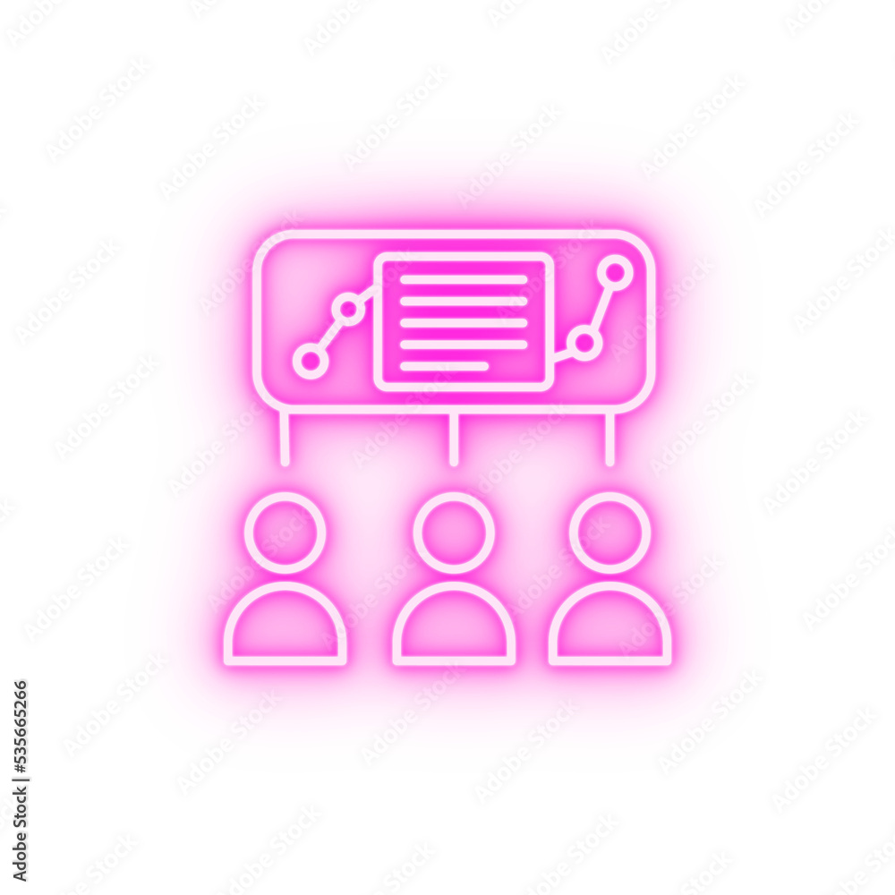 Customer users behavior document neon icon Customer users behavior document neon icon