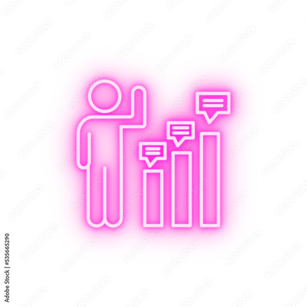 Research quantitative growth neon icon Research quantitative growth neon icon