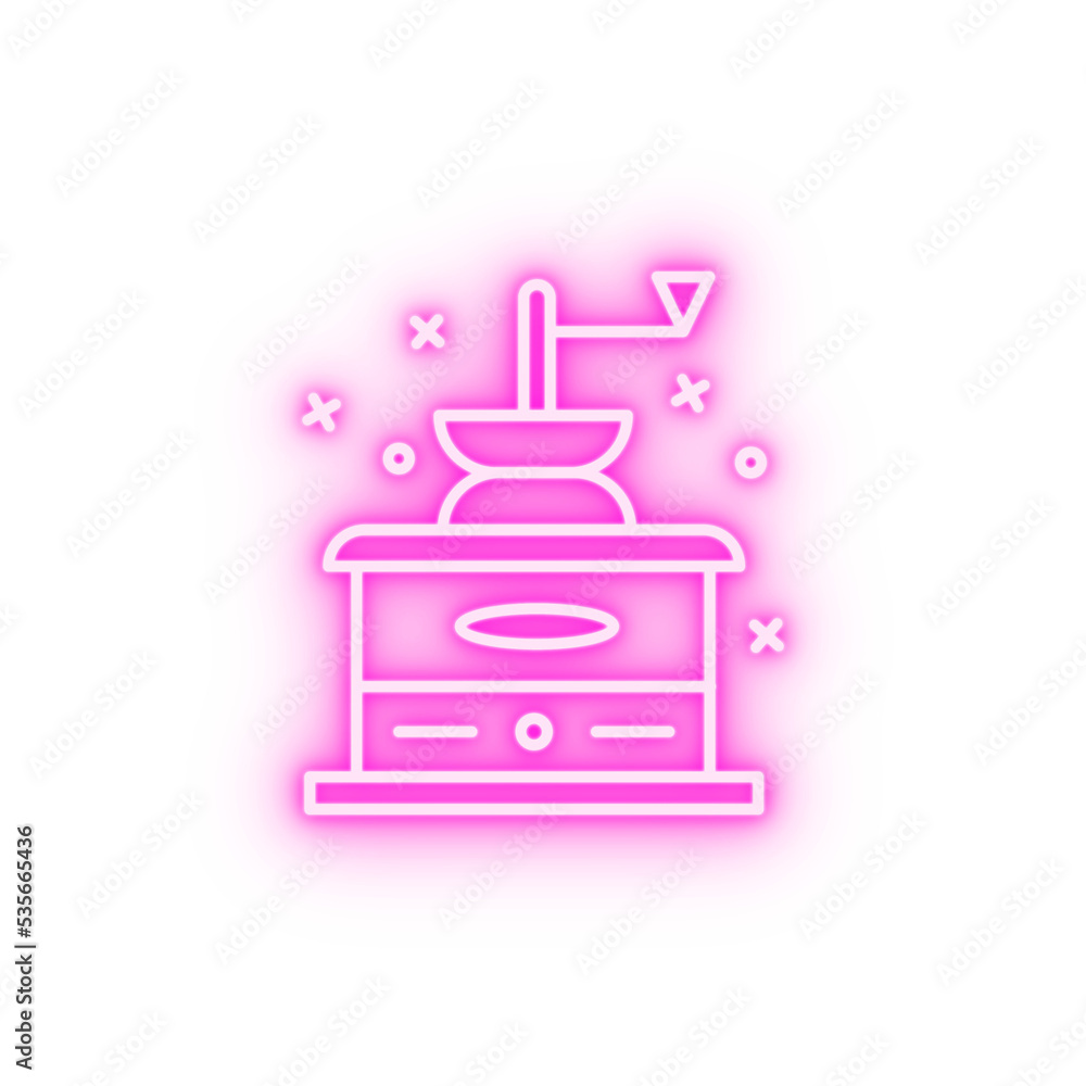 Hot coffee machine shop neon icon Hot coffee machine shop neon icon