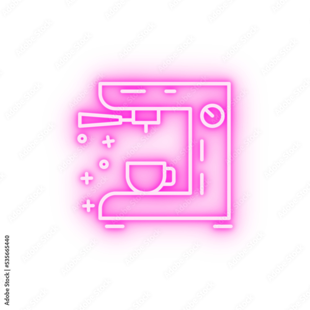 Coffee machine coffee maker neon icon Coffee machine coffee maker neon icon