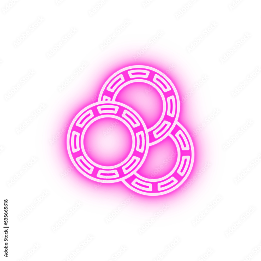 Chips gambling casino neon icon Chips gambling casino neon icon