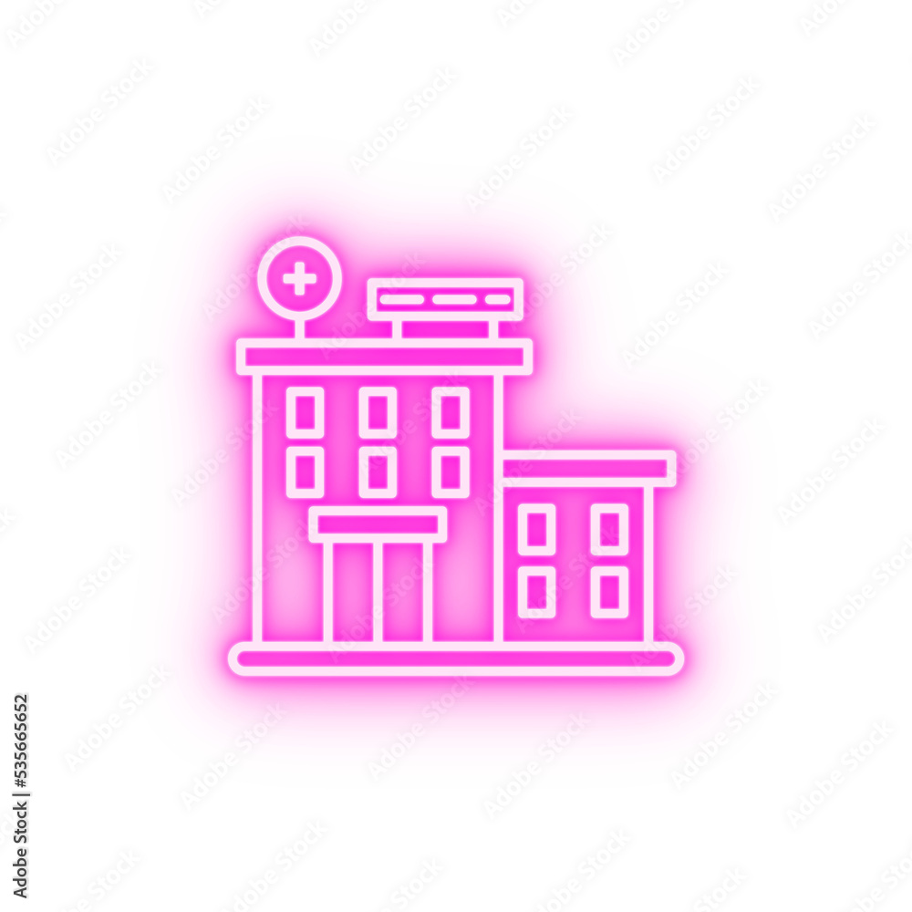 hospital building neon icon hospital building neon icon