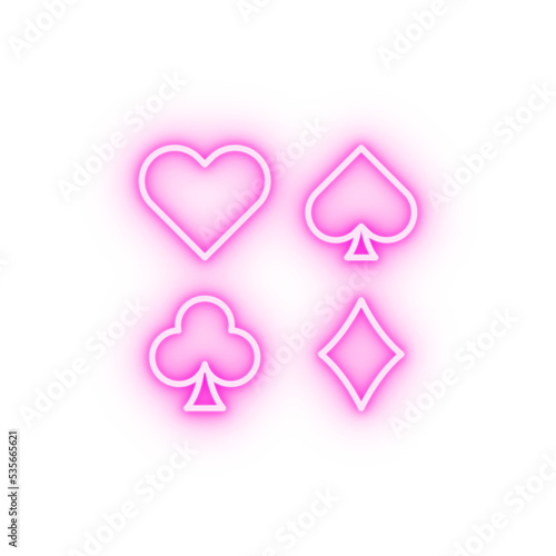 Suits casino neon icon