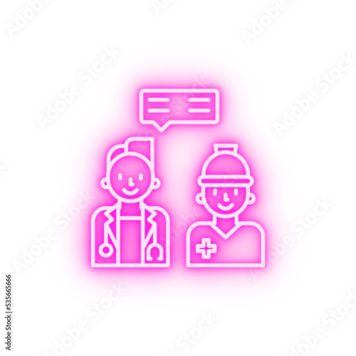 cancer treatment neon icon