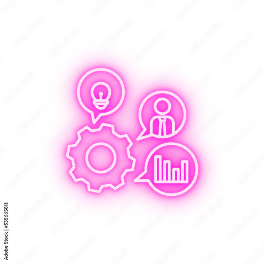 User business finance gear neon icon User business finance gear neon icon