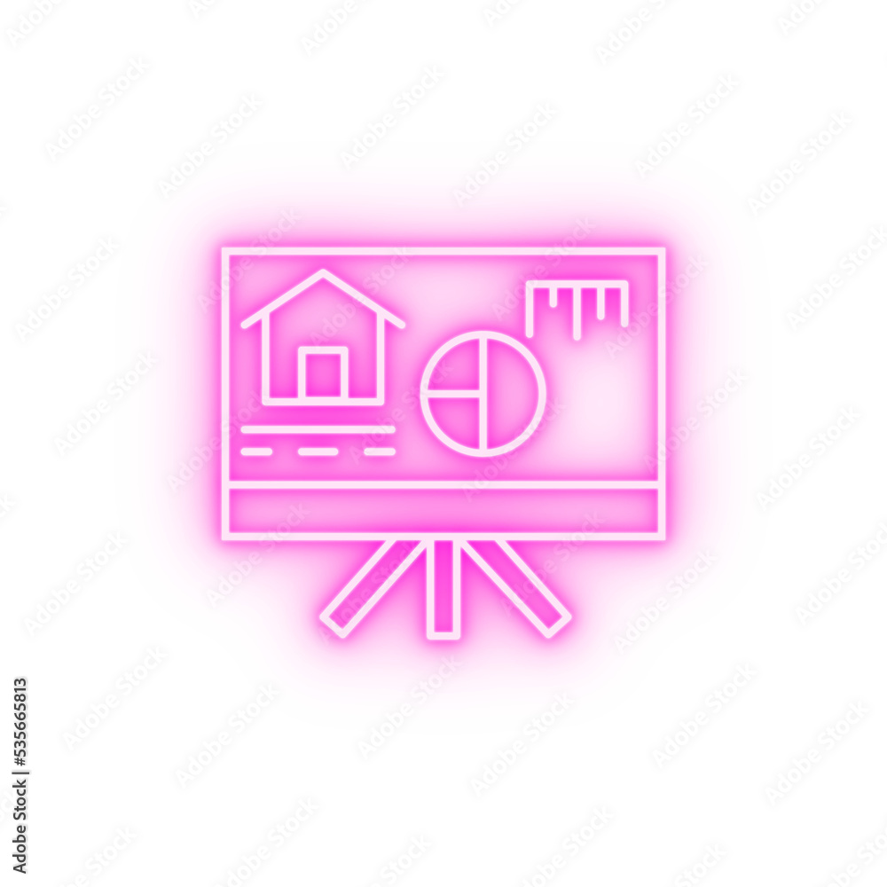 financial statement presentation neon icon financial statement presentation neon icon