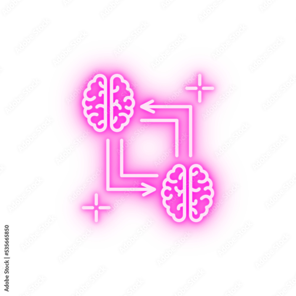 Brainstorming lines neon icon Brainstorming lines neon icon