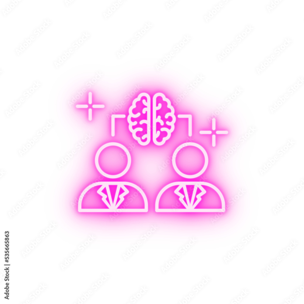 Brainstorm men brain neon icon Brainstorm men brain neon icon