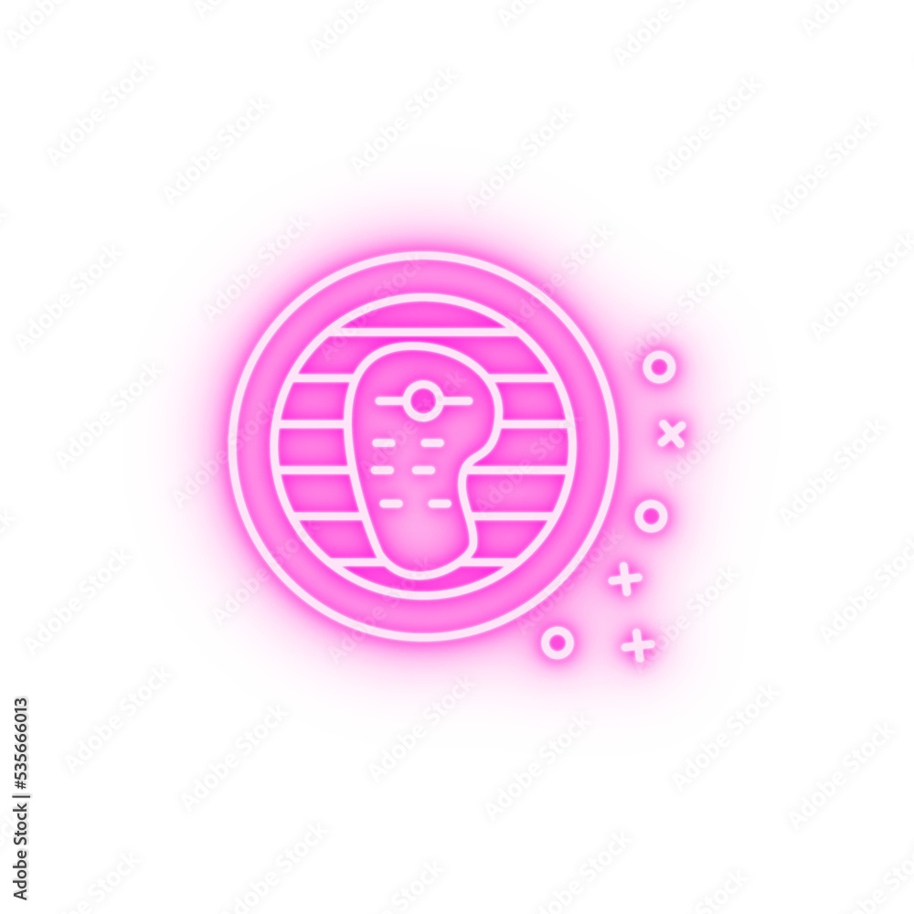 Steak grilled meat barbecue neon icon Steak grilled meat barbecue neon icon