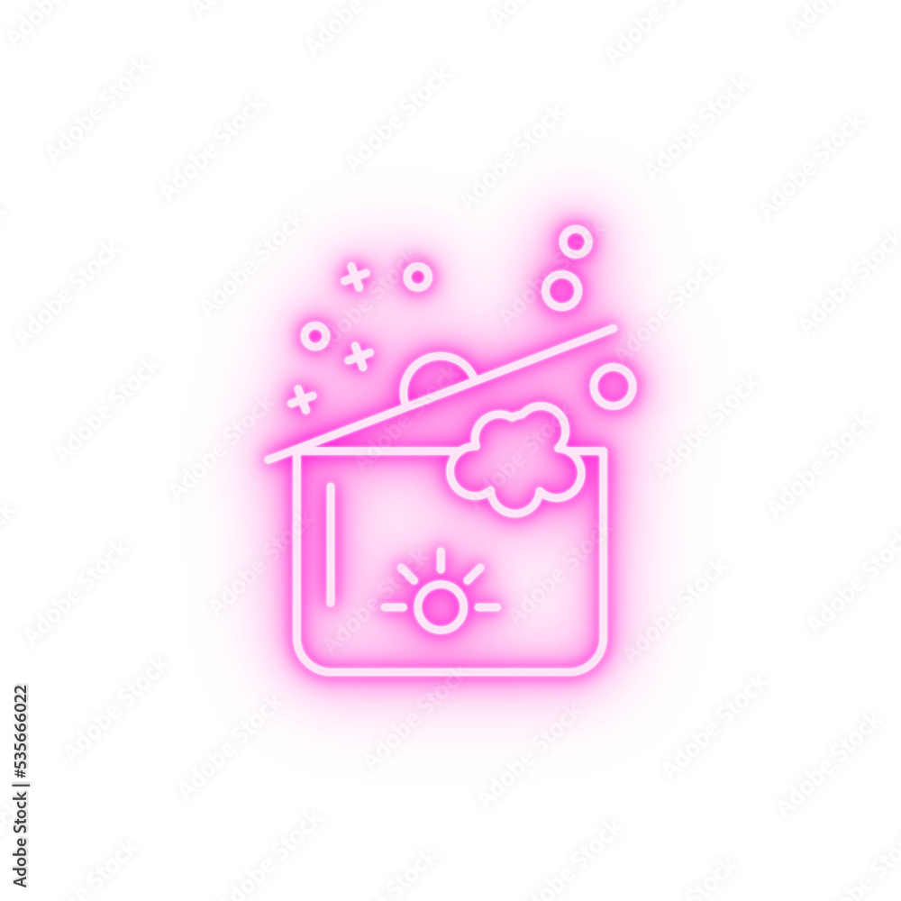 Pot stew cook tools neon icon Pot stew cook tools neon icon