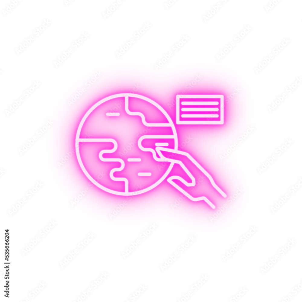 augmented reality technology globe spatial neon icon augmented reality technology globe spatial neon icon