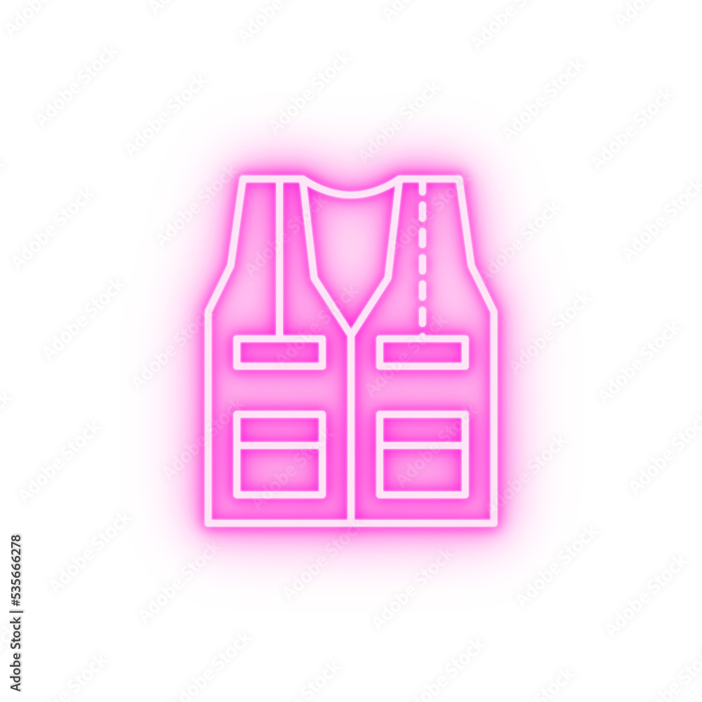 vest cloth neon icon vest cloth neon icon